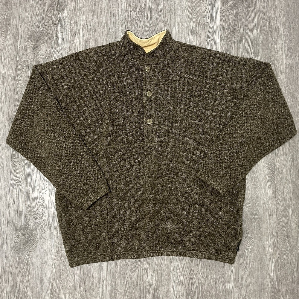 Straight Down Sweater Men's X-Large Brown 1/4 1/2 Zip Fleece Golf Pullover USA